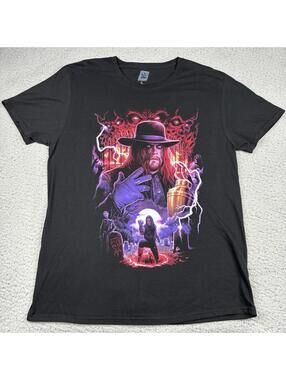 WWE Undertaker Hell’s Gate T-Shirt Mens L Black Graphic Purple Wrestling 2022
